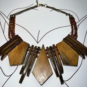 Robert Rose Wood Beaded Choker